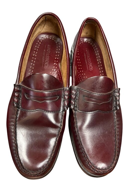 GH Bass Weejuns mens brown leather slip on dress loafers sz 9.5D SKU 10-247